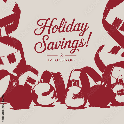 Celebrate the holidays with amazing savings up to fifty percent off festive decorations and gifts