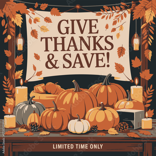Celebrate autumn s bounty with a special thanksgiving sale featuring pumpkins candles and festive fall decorations