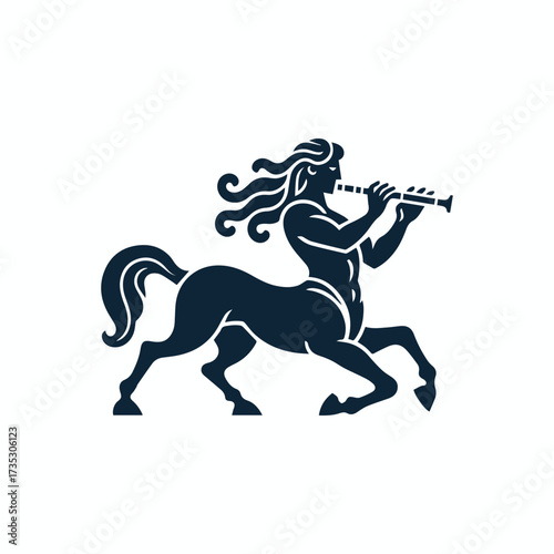 Mythological Flutist Centaur Logo