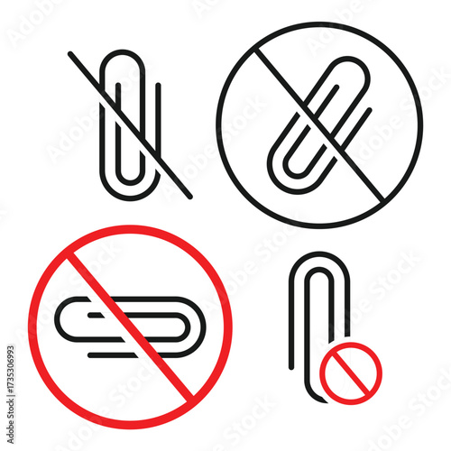 No paperclip, attachment icon. Illustration vector