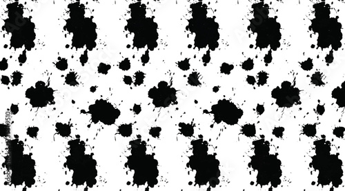 Seamless Black Ink Splatter Pattern Background