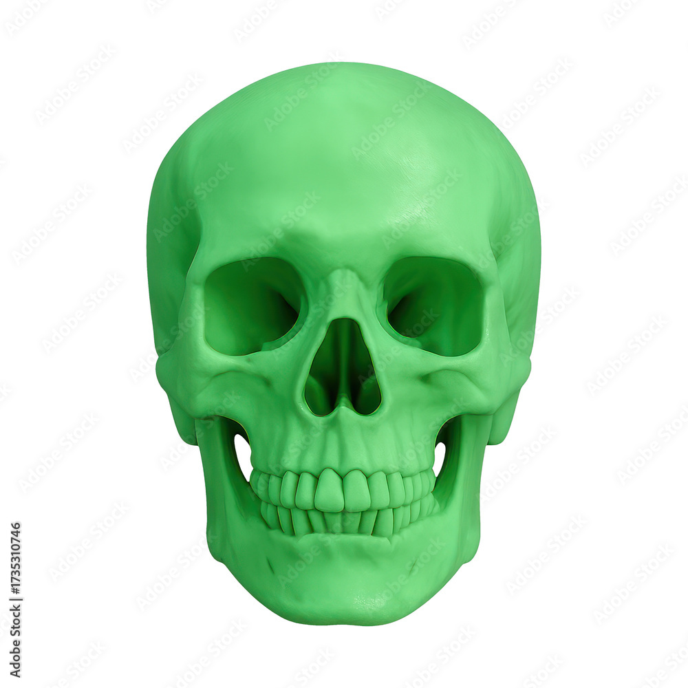 Obraz premium A photo realistic isolated cut-out of a [glow-in-the-dark skull], high-resolution, no background, no border, natural lighting, transparent background, no background, no shadow