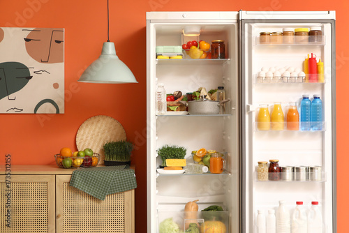 Open big refrigerator with ...