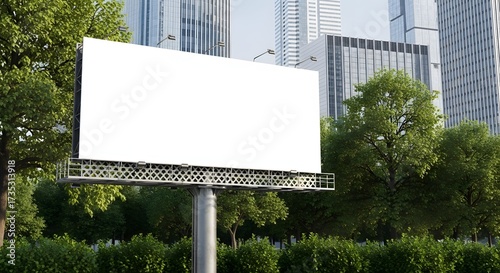 Wallpaper Mural Outdoor billboard mockup with modern city buildings Torontodigital.ca