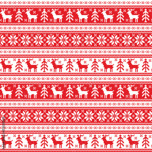 christmas seamless pattern Christmas Illustration Vector Pattern Wallpaper Decoration Fabric Christmas Print ,Background, Holiday, Celebration, Festival ,Can Download
