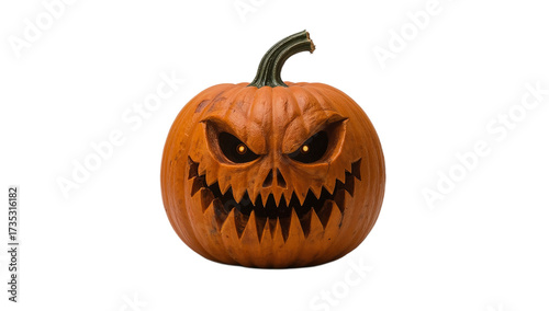 Spooky Jack O'Lantern with an Intense Gaze, Perfect for Halloween Decorations and Festive Themes