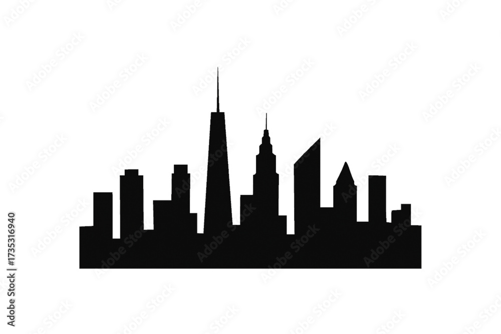 Obraz premium City Silhouette – Urban Skyline in Shadow