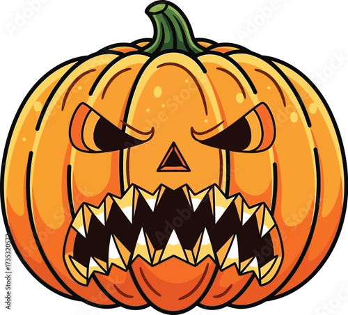 Spooky pumpkin character ready to haunt your Halloween designs