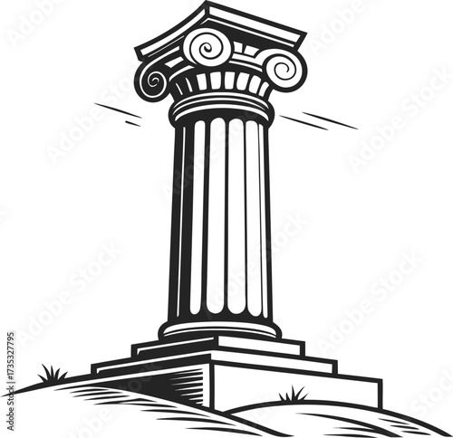 greek column vector illustration