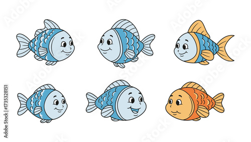 Aquatic Delight: Animated depiction of a shoal of happy, whimsical fish, showcasing playful designs in soft shades. A visual treat for young audiences.