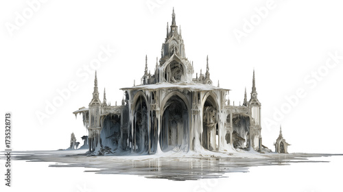 Fantasy castle with transparent background