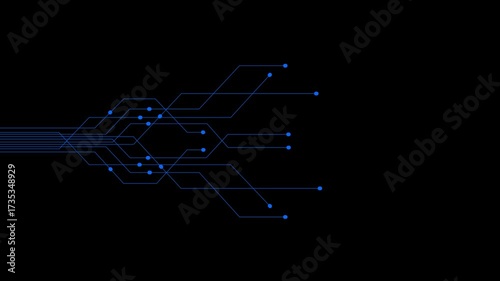 Abstract connect lines and dots. Technology graphic Network background. isolated on black background.4k Animation video.