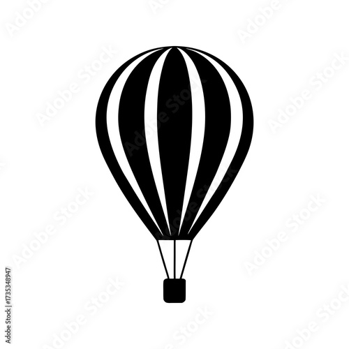 Hot air balloons floating silhouette vector illustration  
