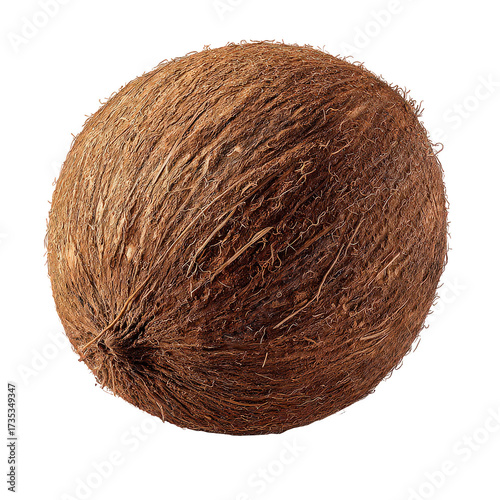 Whole Brown Coconut Isolated On Black Background