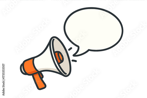Megaphone with speech bubble for last chance sale. Loudspeaker for business marketing and advertising banner. Important announcement, alert, attention, and promotion concept vector.