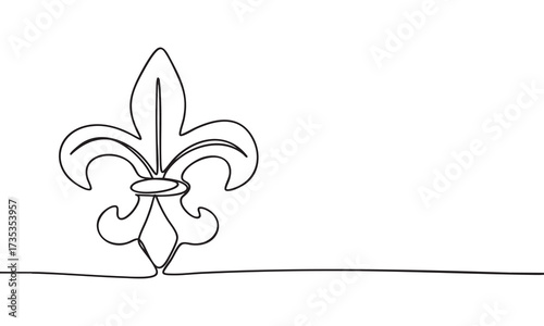 Fleurdelis Line Art Elegant Symbol of Royalty and Heraldry