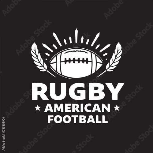 Rugby american football sport emblem design