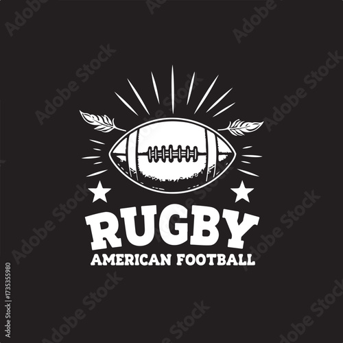Rugby american football sport emblem design