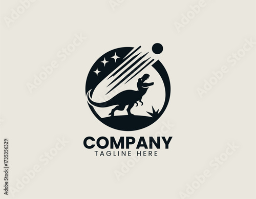 Dinosaur Extinction vector logo illustration