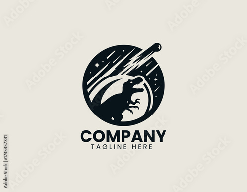 Dinosaur Extinction vector logo illustration