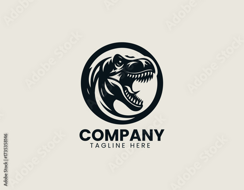 Tyrannosaurus Rex vector logo illustration