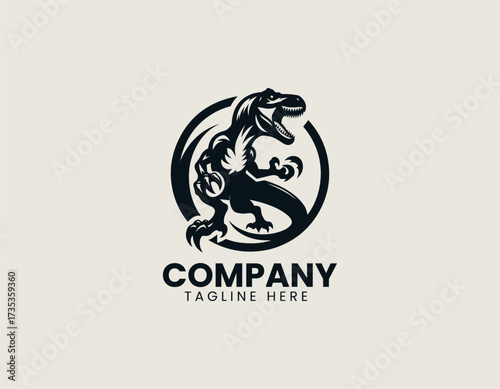 The Predatory Dinosaur vector logo illustration