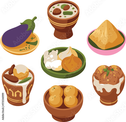 A colorful assortment of ramadan dishes and ingredients