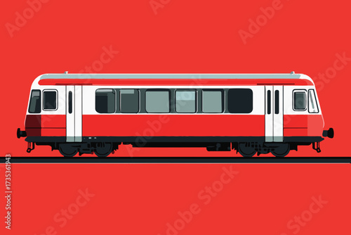1897-Vector-illustration-of-a-red-train-viewed-from-the-side-on-red-background