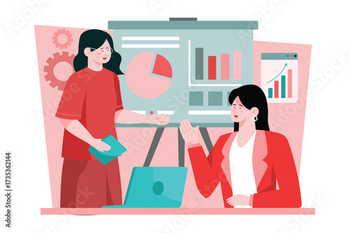 1918-business-coach-guiding-clients-in-developing-business-plans-vector