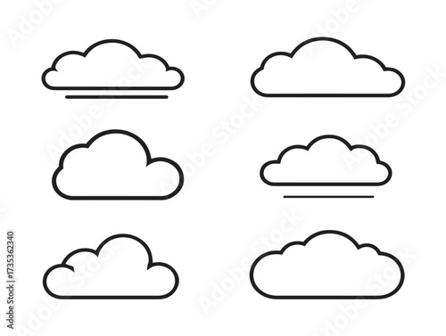 Clean Cloud Download Icon Minimal Line Art Vector Illustration