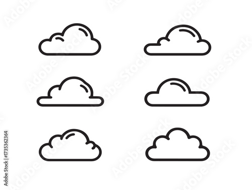 Elegant Cloud Download Symbol Outline Vector Line Art Design