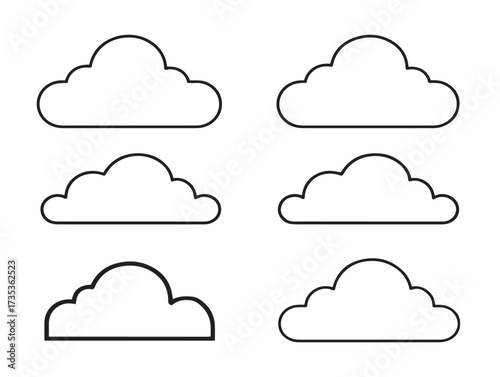 Professional Cloud Download Symbol Outline Minimal Vector Illustration