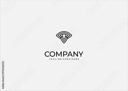 Abstract Eye Shield Logo Futuristic Symbol Representing Vision Protection Security Technology Power Leadership Innovation Defense Cyber Identity