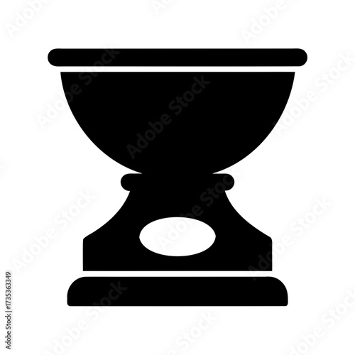 Elegant black silhouette of goblet or urn with pedestal base design