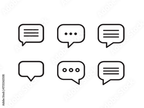 Elegant Comments Symbol Minimal Line Art Vector Illustration Icon