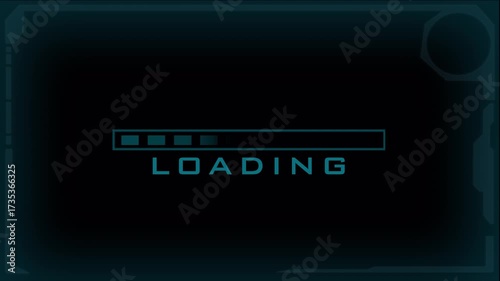 Futuristic animated fading box progress loading bar processing to complete , 4k motion graphics animation