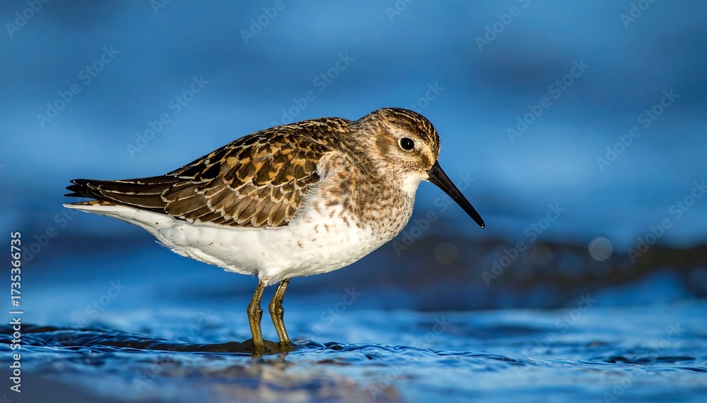 Obraz premium Close-up of shorebird in shallow water