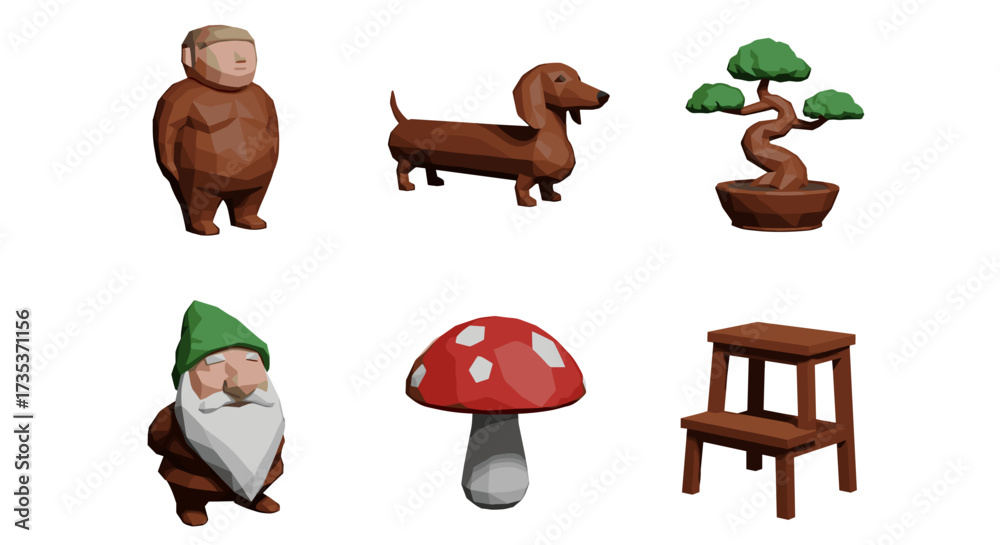Fototapeta premium Vector art of assortment of whimsical figures and objects
