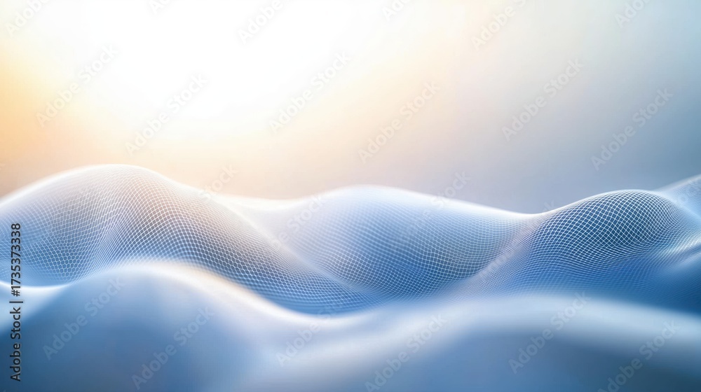 Fototapeta premium Abstract 3D rendered blue wavy surface