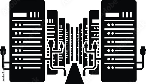 Server racks connected in a data center network