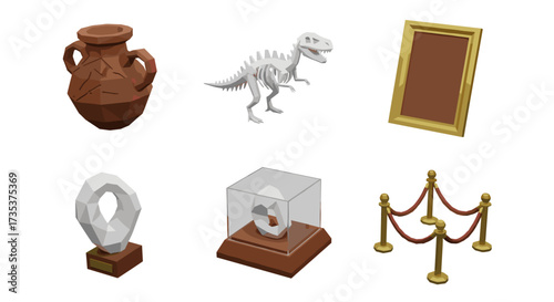 Vector art of collection of museum artifacts