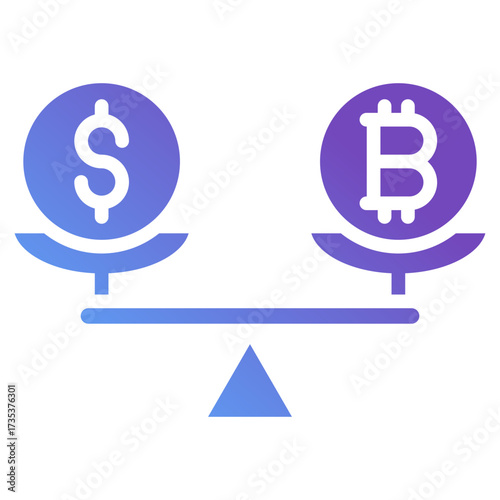 Stablecoin Balance Glyph Gradient Icon