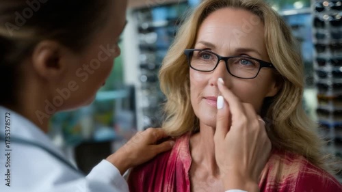 Skincare consultation medical office portrait photography bright environment close-up view beauty and wellness concept