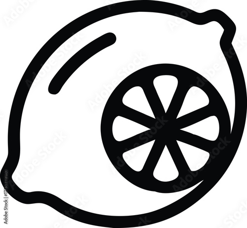 Vector icon of a lemon on a transparent background