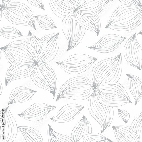 Gray abstract leaves silhouette seamless pattern hand drawn leaf silhouettes vector design for paper fabric
2