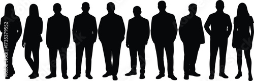 Business team silhouettes, corporate professionals, diversity in workplace, leadership concept, teamwork unity, office attire, HR strategy, anonymous staff, career growth, business 