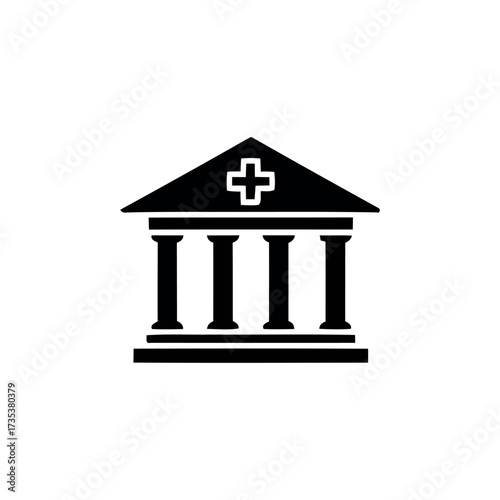 Single Hospital Icon - Minimal Healthcare Building Vector Design