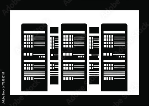 Abstract black and white geometric pattern with repeating rectangles