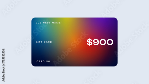 Minimal gift card value of $900. Shopping gift card in minimal design. 