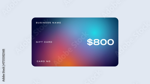 Minimal gift card value of $800. Shopping gift card in minimal design. 